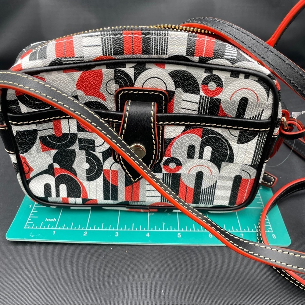 Dooney & Bourke Red and Black Geometric Crossbody - Picture 3 of 7